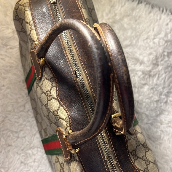 Vintage Gucci Ophidia Boston Leather Bag with Brown Leather Trim - Picture 9 of 12